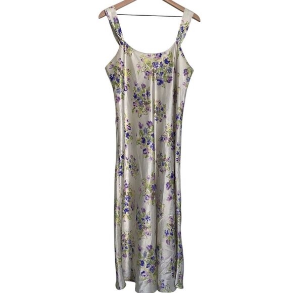 Vintage Natori x Neiman Marcus Floral Maxi Slip Dress Large - Picture 3 of 9